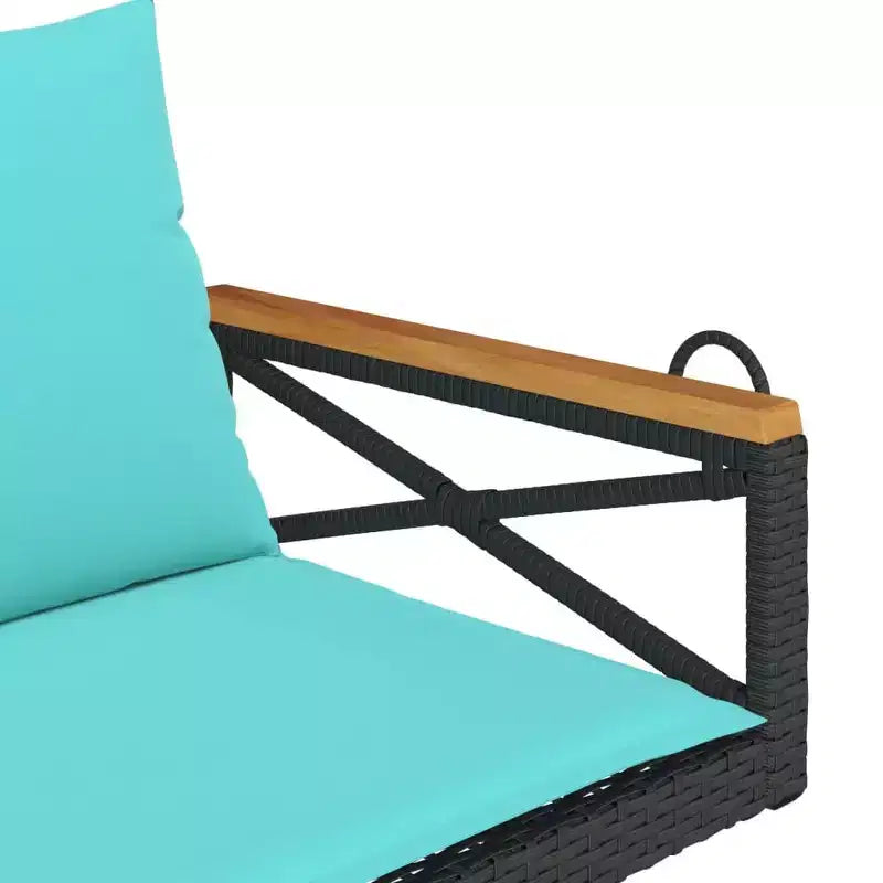 vidaXL Balancelle de jardin noir, bleu