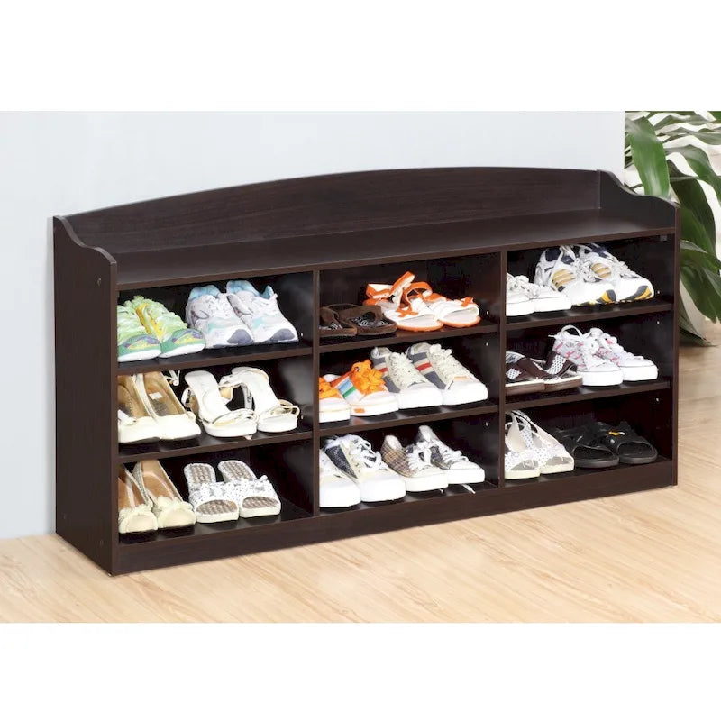 Banc à chaussures d'entrée, étagère à chaussures ouverte pouvant contenir 18 paires de chaussures pour salon, entrée, chambre à coucher
