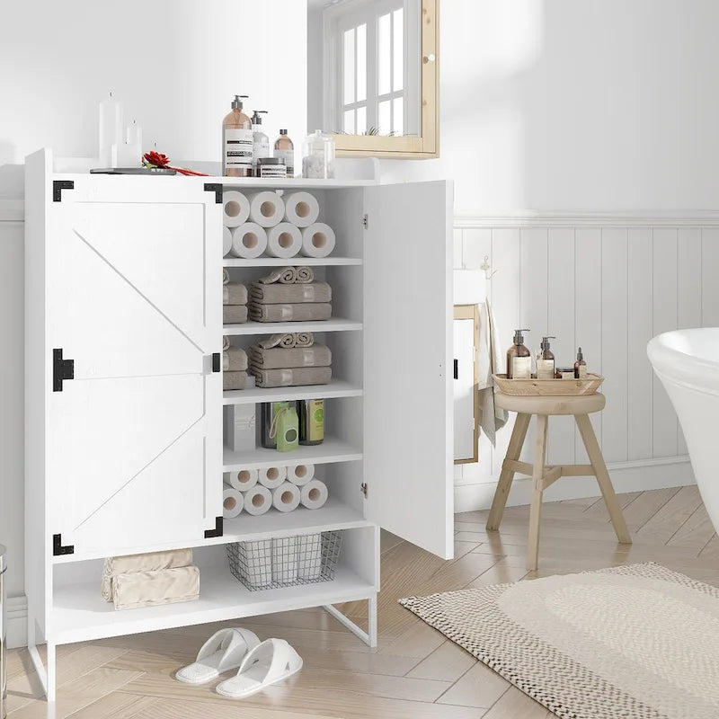 Meuble à chaussures avec portes, meuble de rangement pour chaussures à 6 niveaux avec étagères réglables, étagère à chaussures en bois organisateur de rangement pour chaussures