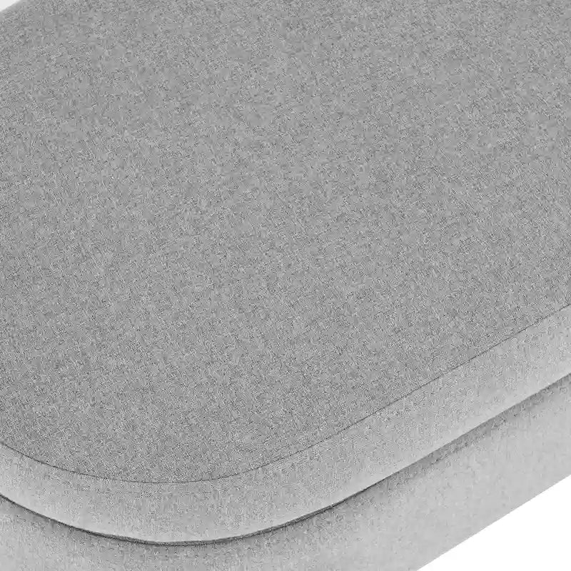 GDFStudio - Banc Ottoman de Rangement Emma en Lin Plissé avec Pieds en Bois d'Hévéa Durables