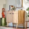 Meuble à 2 tiroirs et 2 portes Latimer Mid-Century Modern en manguier artisanal par Christopher Knight Home