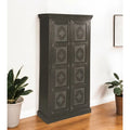 HomeRoots 72 Garde-manger ou placard de rangement en bois massif marron foncé - 36' X '72' X '16