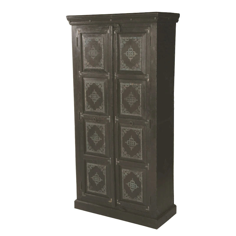HomeRoots 72 Garde-manger ou placard de rangement en bois massif marron foncé - 36' X '72' X '16