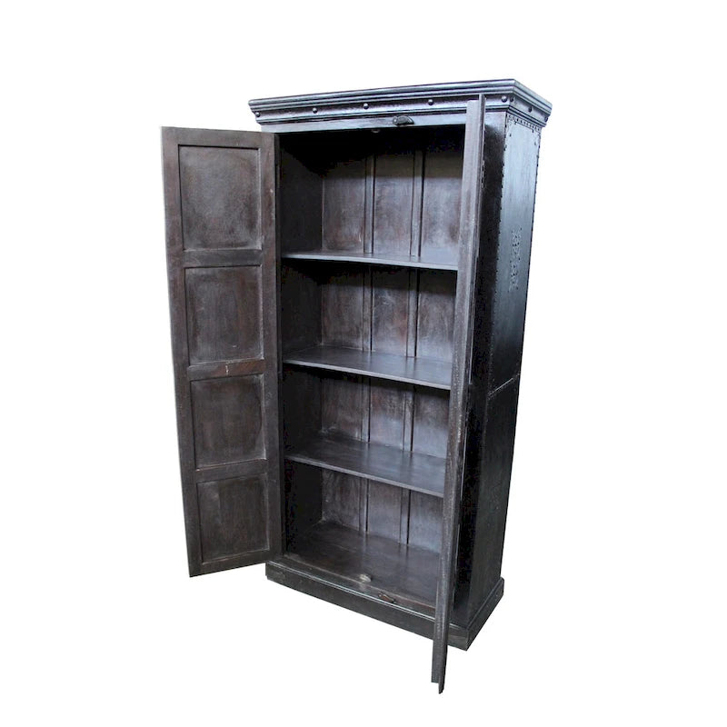 HomeRoots 72 Garde-manger ou placard de rangement en bois massif marron foncé - 36' X '72' X '16
