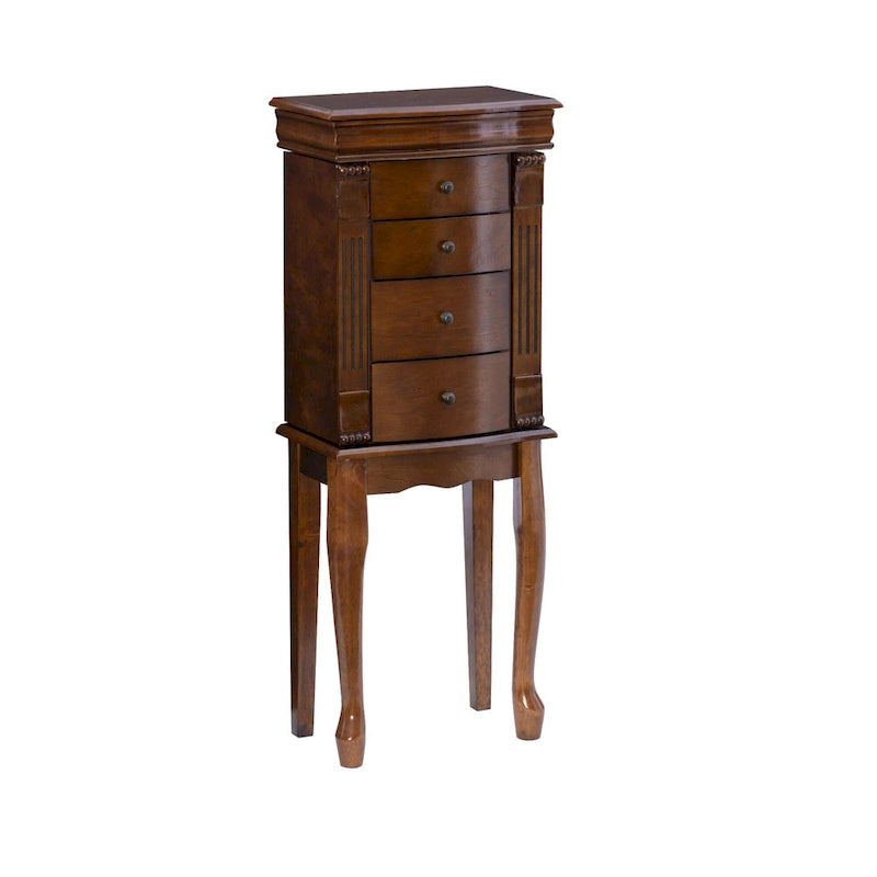 Bonheur du Jour à Bijoux Sculpté avec Tiroirs – 32,25 – Brun Noyer