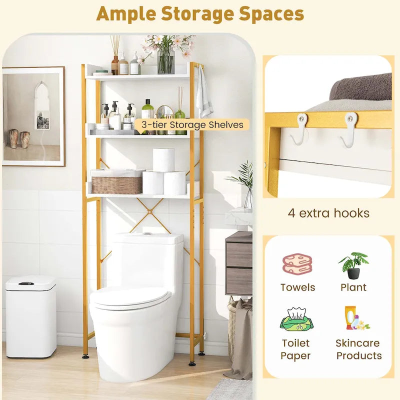 Costway Étagère de Salle de Bain 3 Niveaux Gain de Place pour WC – Voir Détails