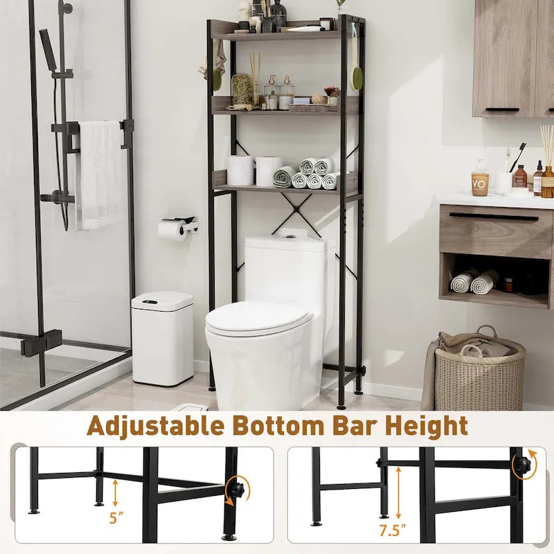 Costway Étagère de Salle de Bain 3 Niveaux Gain de Place pour WC – Voir Détails