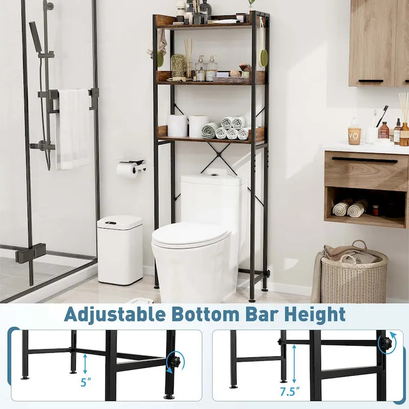 Costway Étagère de Salle de Bain 3 Niveaux Gain de Place pour WC – Voir Détails