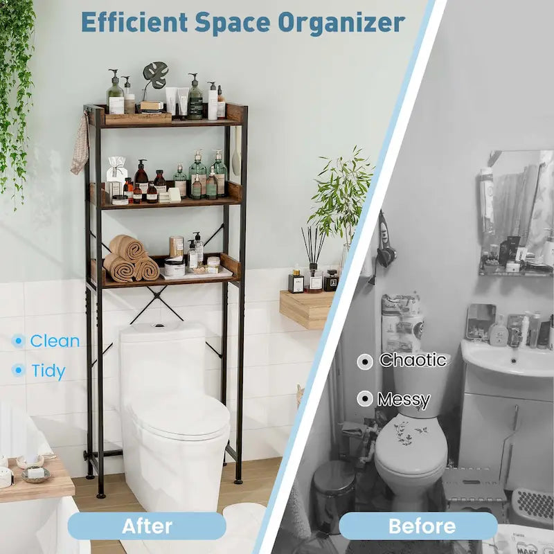 Costway Étagère de Salle de Bain 3 Niveaux Gain de Place pour WC – Voir Détails