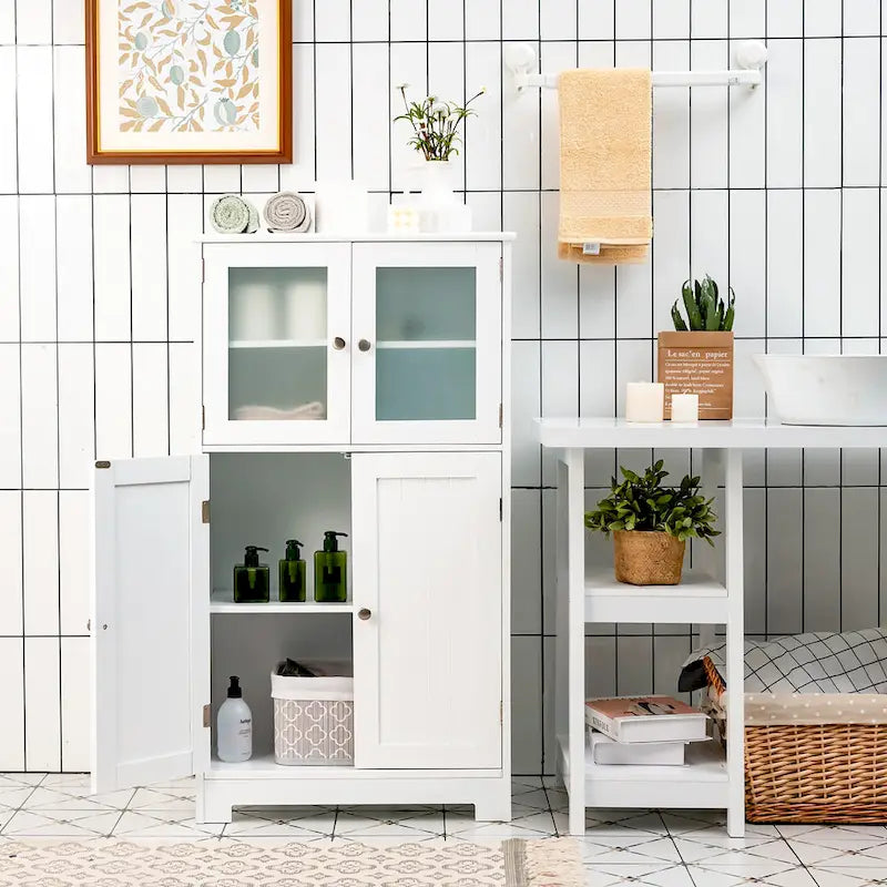 Meuble de rangement au sol Costway pour salle de bain, placard de cuisine – Voir détails