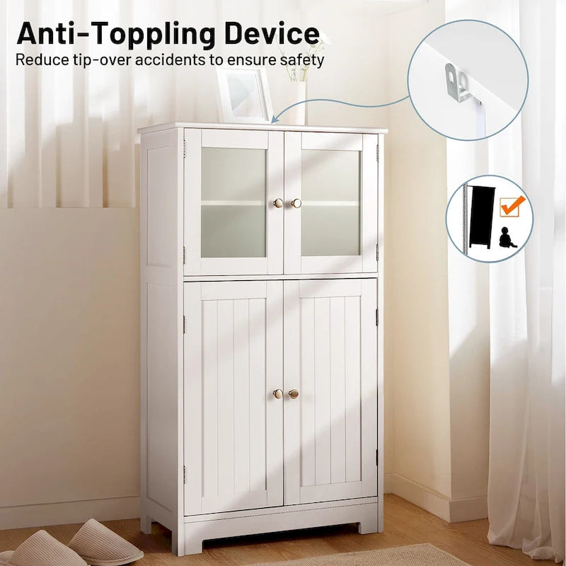 Meuble de rangement au sol Costway pour salle de bain, placard de cuisine – Voir détails