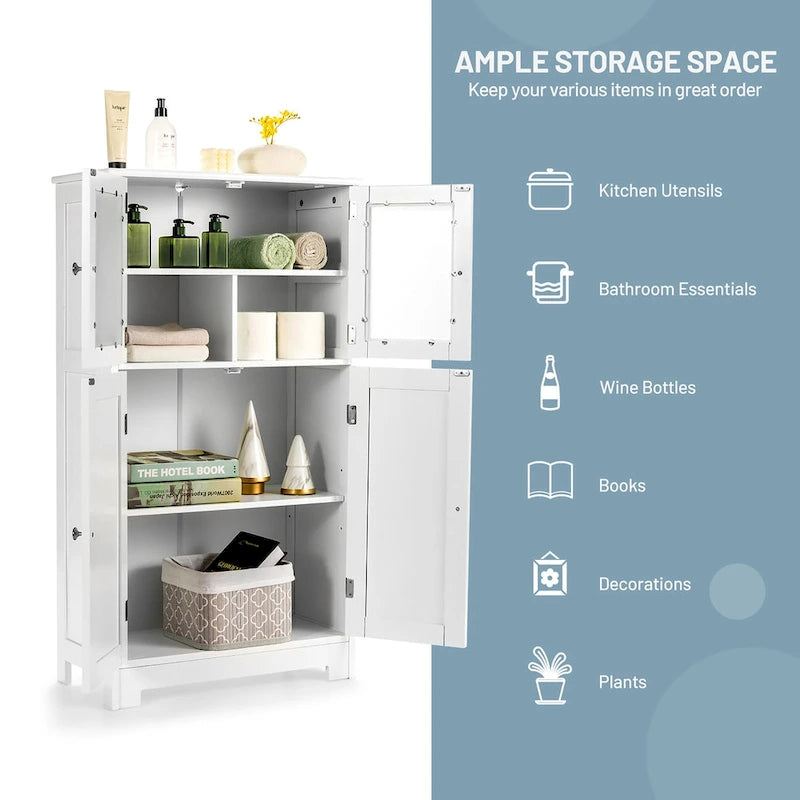 Meuble de rangement au sol Costway pour salle de bain, placard de cuisine – Voir détails