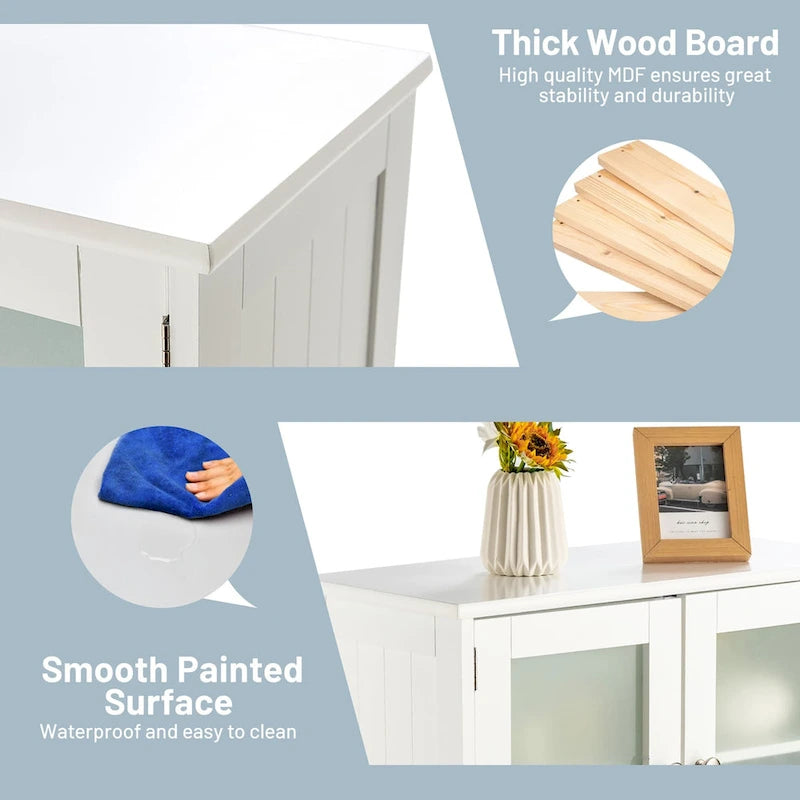 Meuble de rangement au sol Costway pour salle de bain, placard de cuisine – Voir détails
