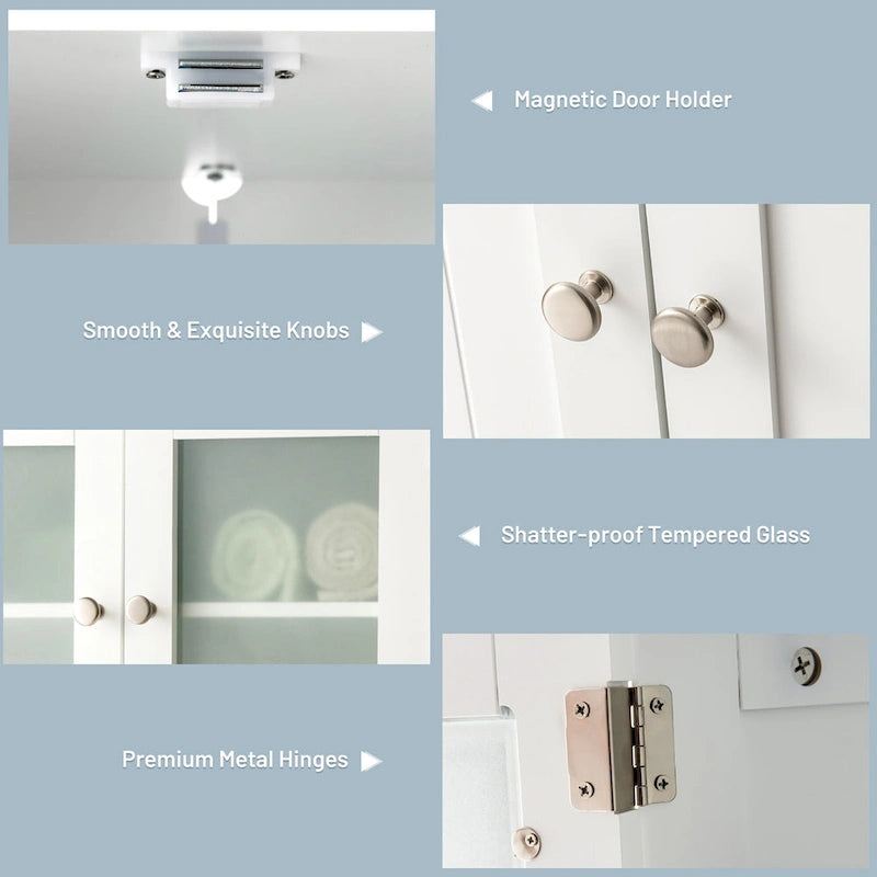 Meuble de rangement au sol Costway pour salle de bain, placard de cuisine – Voir détails
