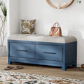Banc à chaussures avec coussin amovible, banc d'entrée avec rangement dissimulé