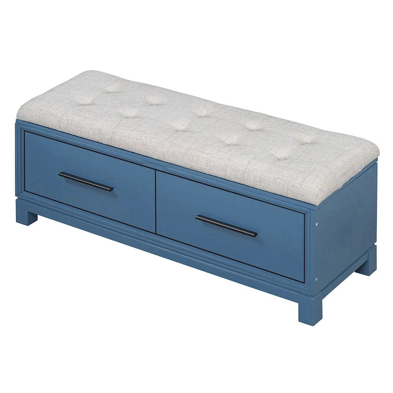 Banc à chaussures avec coussin amovible, banc d'entrée avec rangement dissimulé