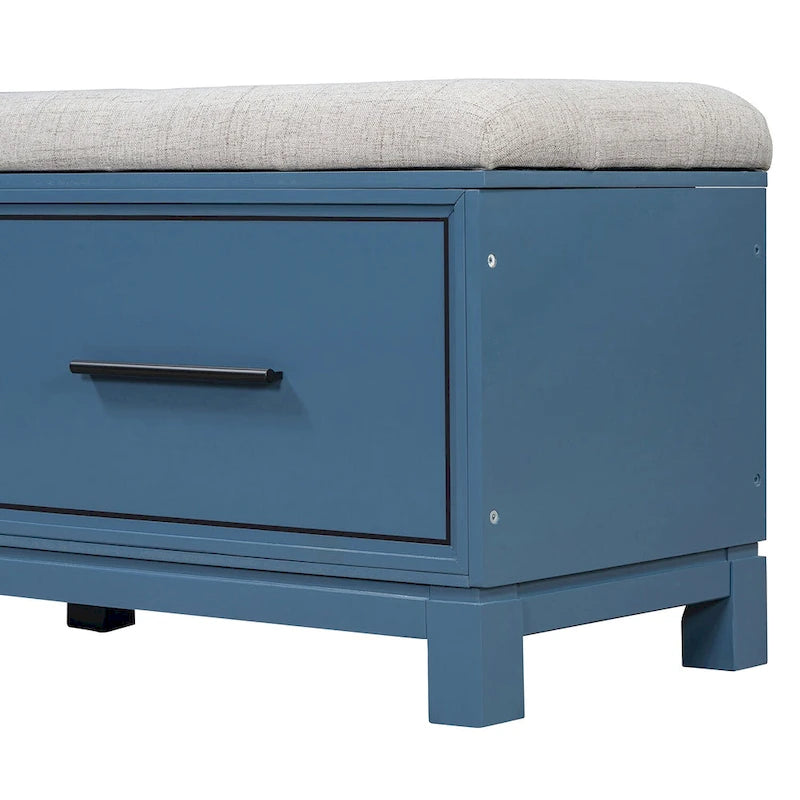 Banc à chaussures avec coussin amovible, banc d'entrée avec rangement dissimulé