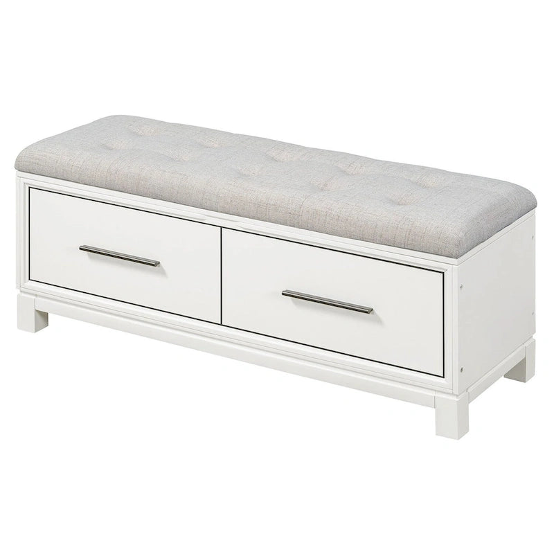 Banc à chaussures avec coussin amovible, banc d'entrée avec rangement dissimulé
