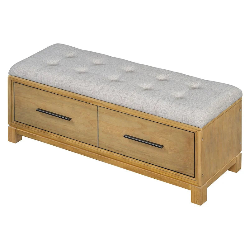 Banc à chaussures avec coussin amovible, banc d'entrée avec rangement dissimulé
