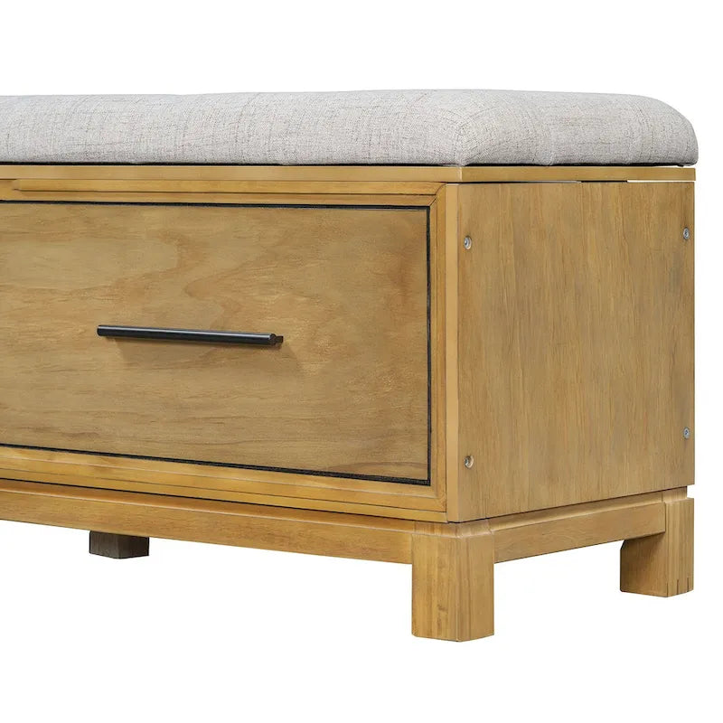 Banc à chaussures avec coussin amovible, banc d'entrée avec rangement dissimulé