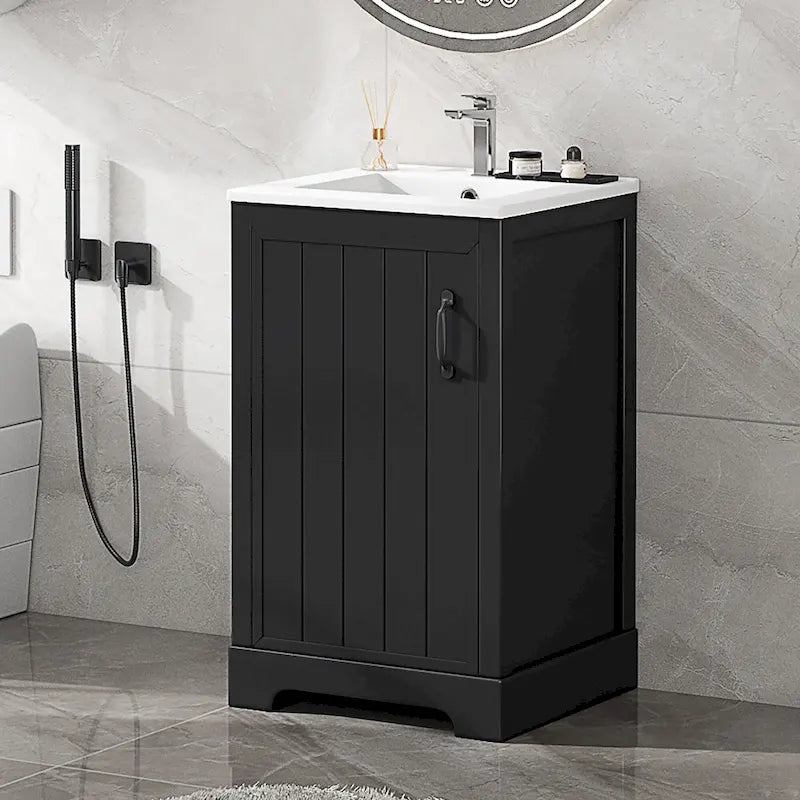 Meuble de salle de bain 20 vasques avec lavabo en céramique, meuble-lavabo moderne avec porte à fermeture amortie