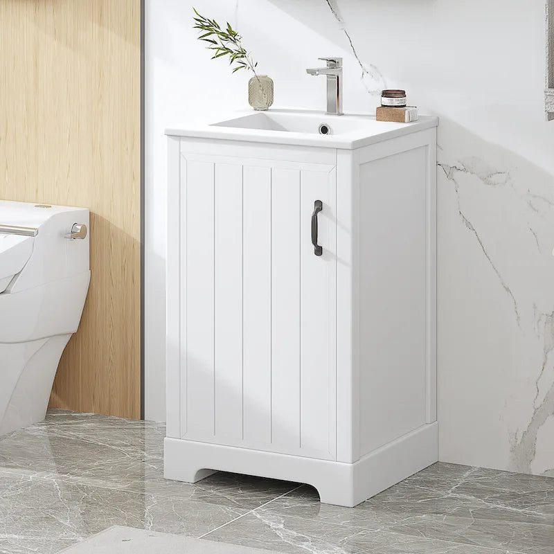 Meuble de salle de bain 20 vasques avec lavabo en céramique, meuble-lavabo moderne avec porte à fermeture amortie