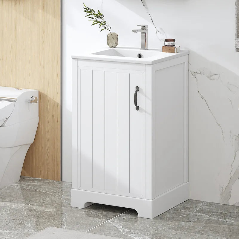 Meuble de salle de bain 20 vasques avec lavabo en céramique, meuble-lavabo moderne avec porte à fermeture amortie