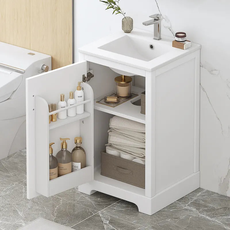 Meuble de salle de bain 20 vasques avec lavabo en céramique, meuble-lavabo moderne avec porte à fermeture amortie