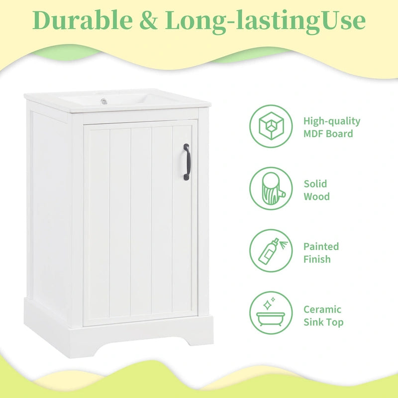 Meuble de salle de bain 20 vasques avec lavabo en céramique, meuble-lavabo moderne avec porte à fermeture amortie