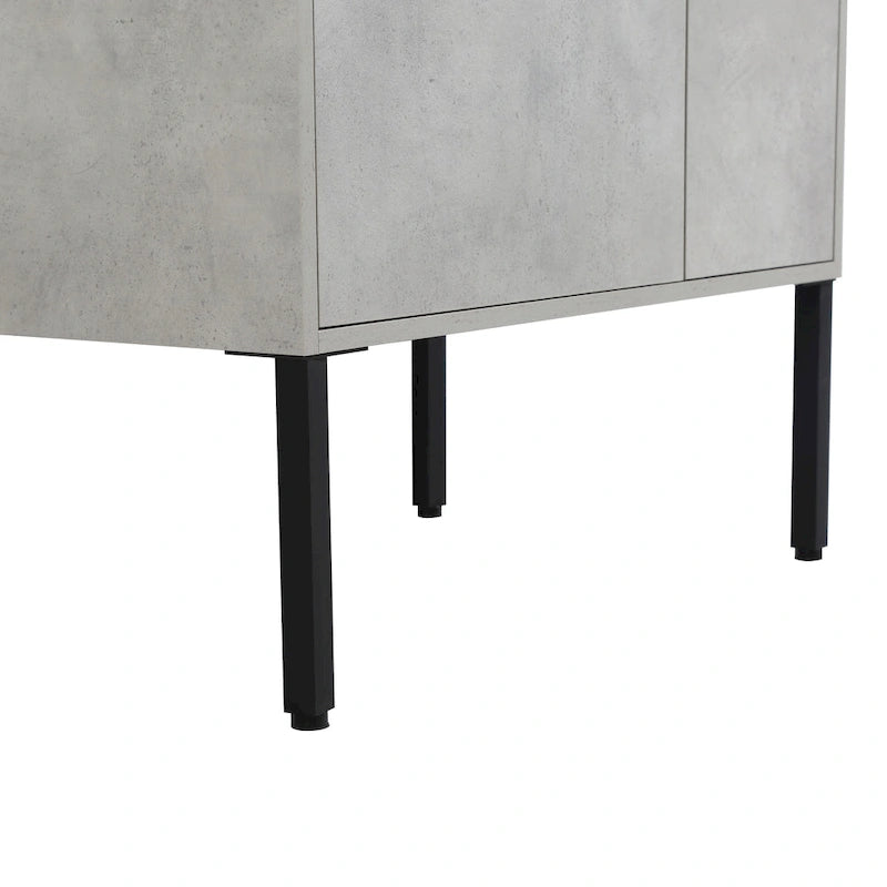 Meuble-lavabo de salle de bain 24 pouces/30 pouces/36 pouces avec évier autoportant/mural, ensemble d'évier en céramique avec étagère réglable