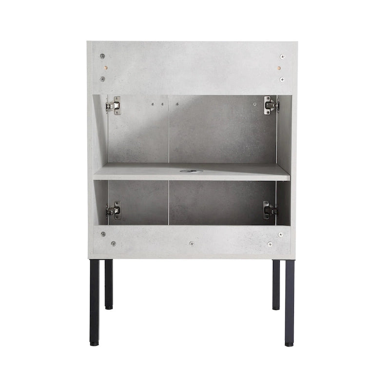 Meuble-lavabo de salle de bain 24 pouces/30 pouces/36 pouces avec évier autoportant/mural, ensemble d'évier en céramique avec étagère réglable