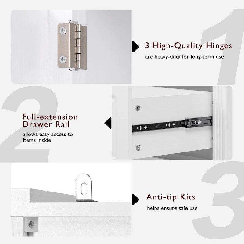 Meuble de rangement haut de cuisine de 180,34 cm, placard de rangement autonome avec 2 tiroirs, armoire de cuisine