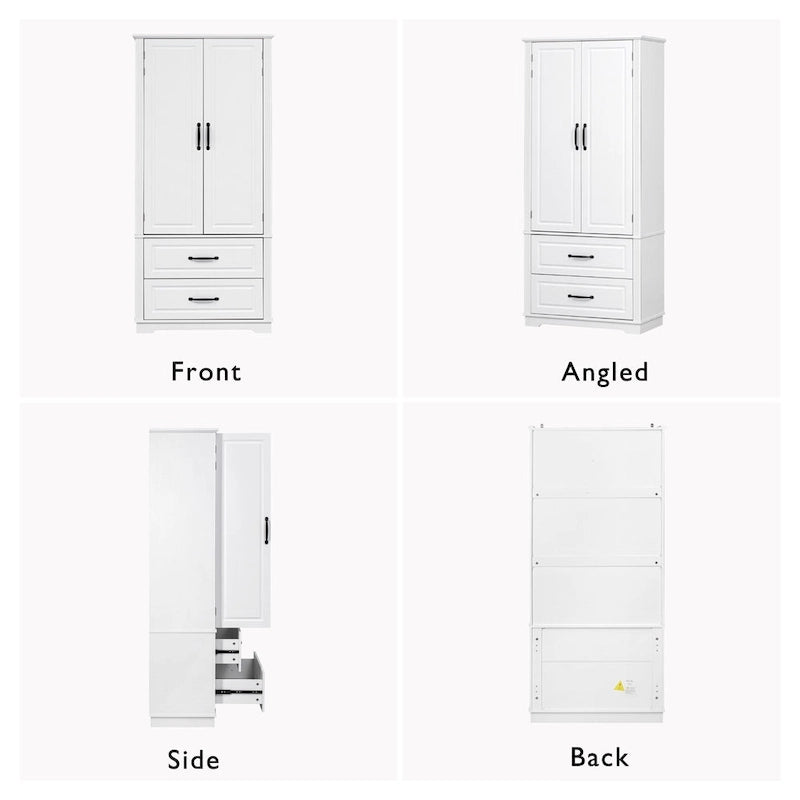 Meuble de rangement haut de cuisine de 180,34 cm, placard de rangement autonome avec 2 tiroirs, armoire de cuisine