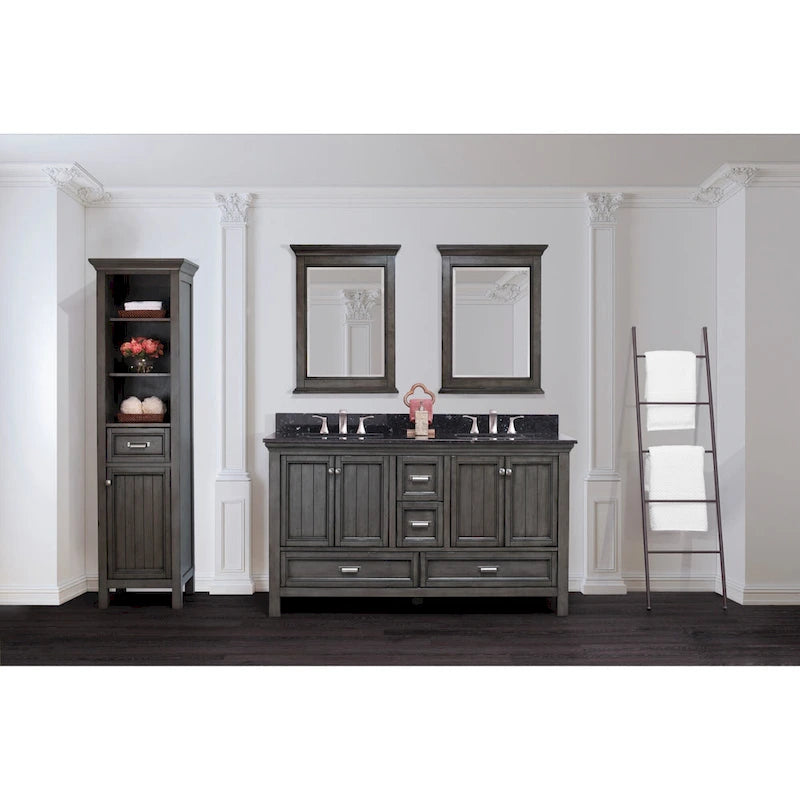 Miseno Tatianna 19 x 70 Armoire à linge de salle de bain autoportante en bois de peuplier