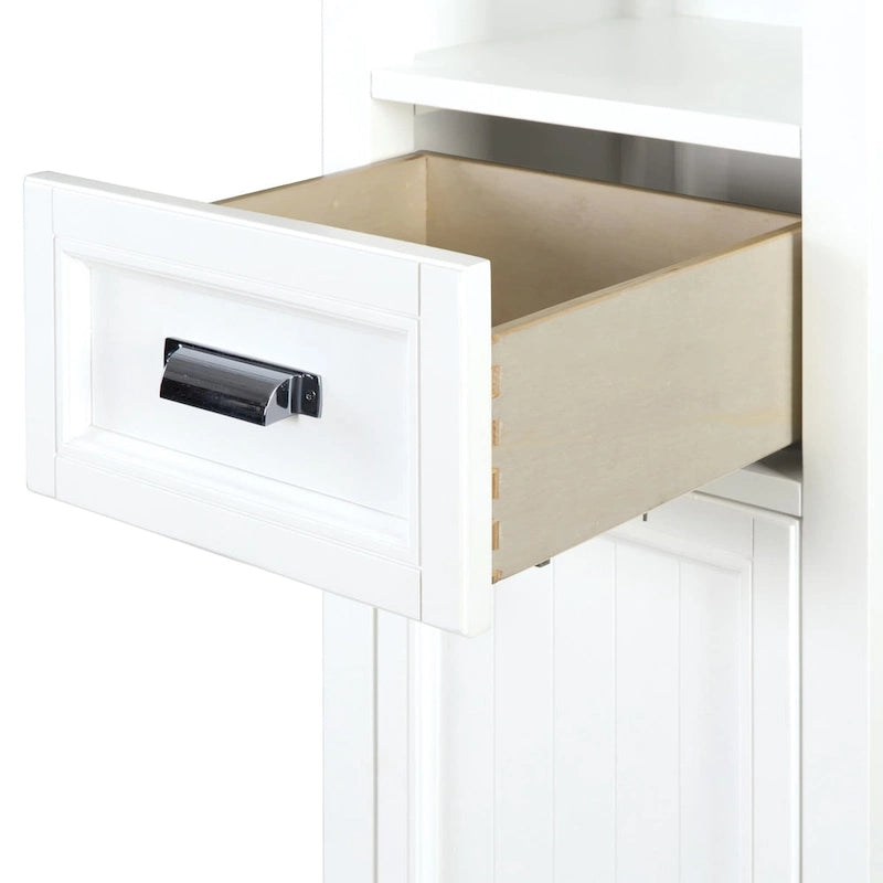 Miseno Tatianna 19 x 70 Armoire à linge de salle de bain autoportante en bois de peuplier