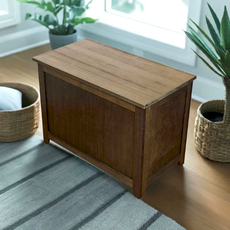 Banc de rangement en bambou massif Molyneux Carbon Loft