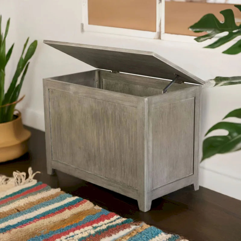 Banc de rangement en bambou massif Molyneux Carbon Loft