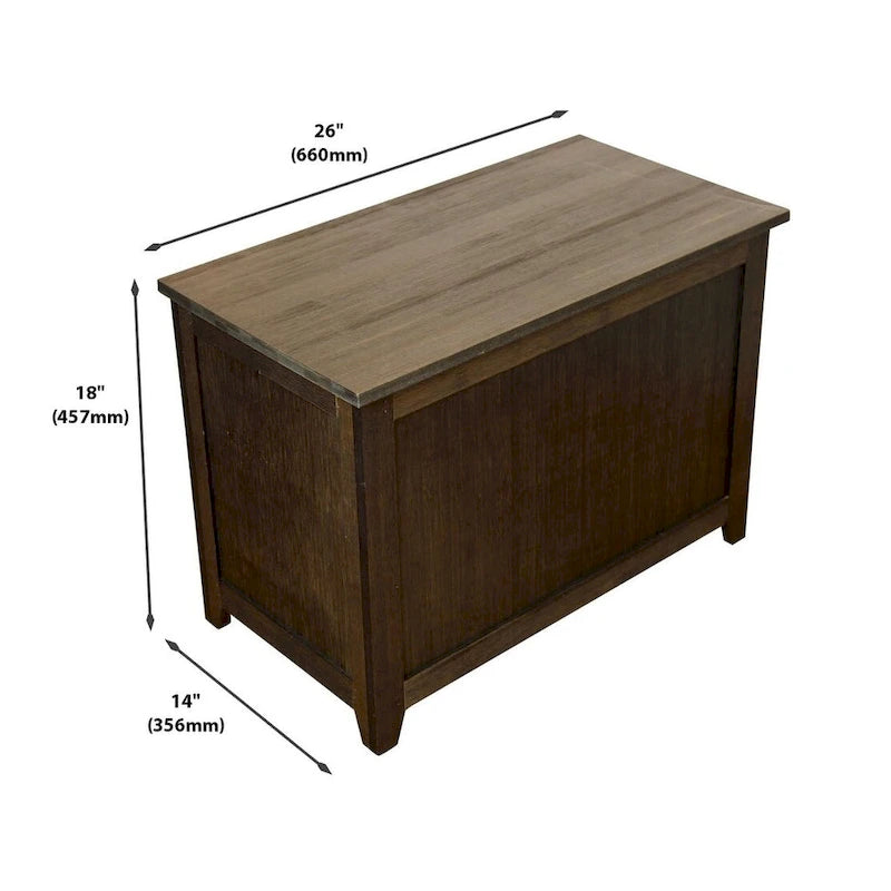 Banc de rangement en bambou massif Molyneux Carbon Loft
