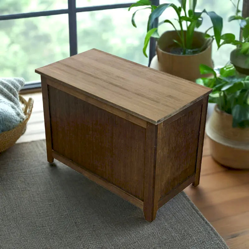 Banc de rangement en bambou massif Molyneux Carbon Loft