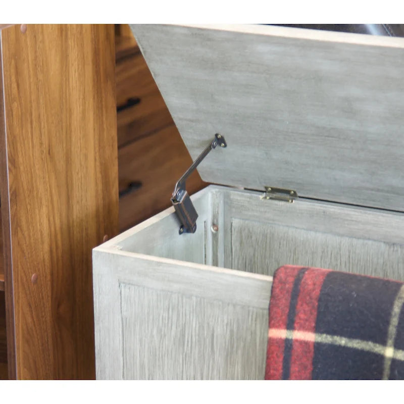 Banc de rangement en bambou massif Molyneux Carbon Loft