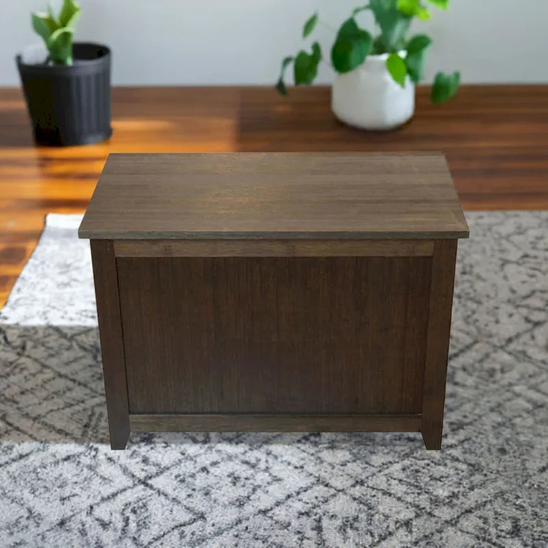 Banc de rangement en bambou massif Molyneux Carbon Loft
