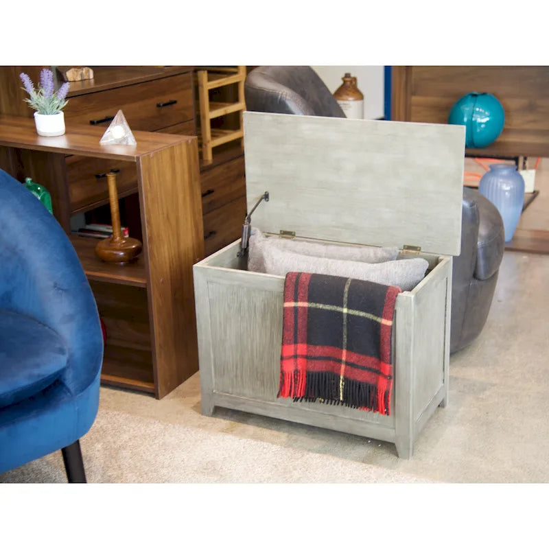 Banc de rangement en bambou massif Molyneux Carbon Loft