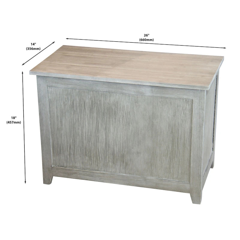 Banc de rangement en bambou massif Molyneux Carbon Loft