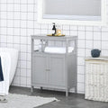 Meuble de rangement de salle de bain autoportant et moderne, avec portes et étagère ouverte - 11,75P x 23,5L x 32,25H