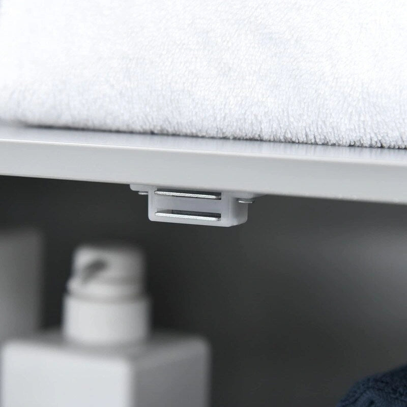 Meuble de rangement de salle de bain autoportant et moderne, avec portes et étagère ouverte - 11,75P x 23,5L x 32,25H
