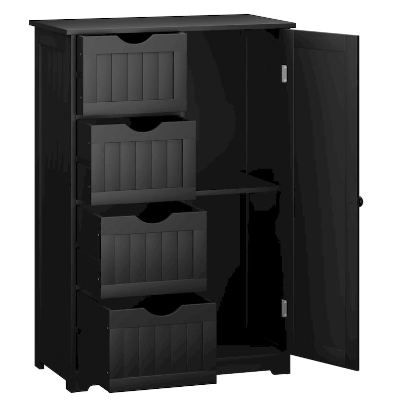 Gymax Meuble de rangement bas avec 4 tiroirs réglables - Voir détails