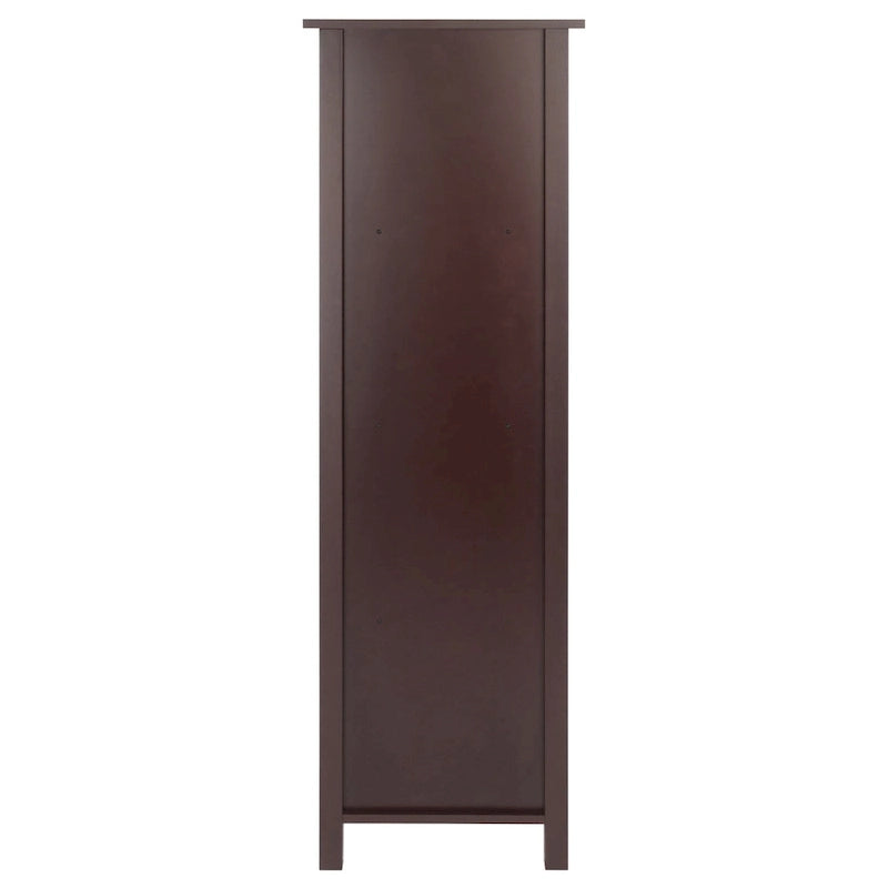 Étagère de rangement 5 pièces avec 4 paniers tissés pliables - 56 - Brun Noyer