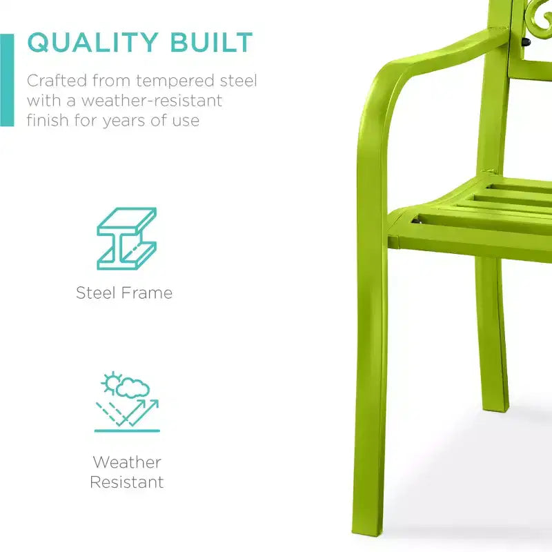 Banc d'extérieur en acier Best Choice Products, mobilier de jardin pour terrasse ou porche avec dossier à motif floral