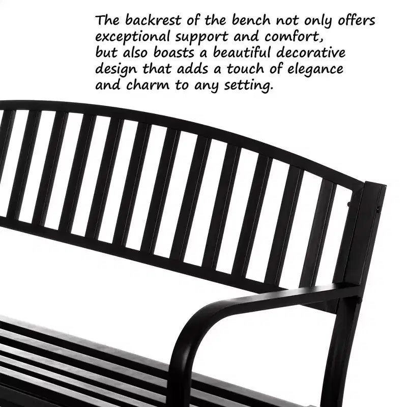 Balançoire de jardin Gardenised en acier noir, banc planeur thermolaqué, banc à bascule pour cour, terrasse, jardin et patio