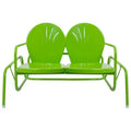 Northlight 48.25 Outdoor Retro Metal Tulip Double Glider Patio Chair, Lime Green